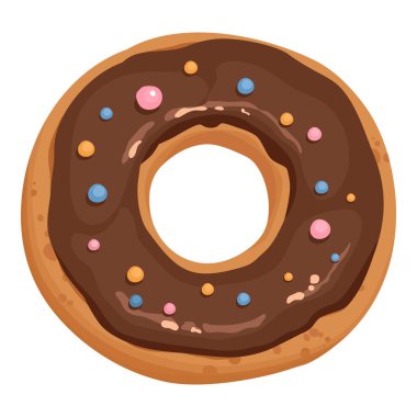 Donut cake icon cartoon vector. Chocolate sweet. Candy food