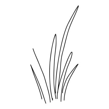 Plant grass forest icon outline, hand drawn vector. Garden drawing. Botanical oak
