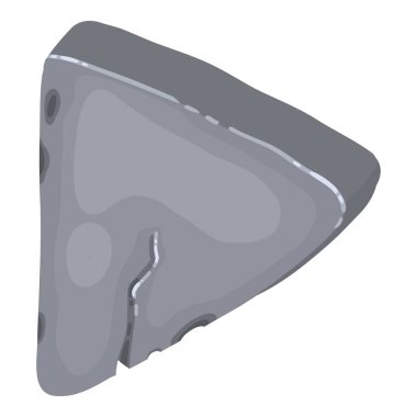 Stone plate, board, banner for games. GUI design element. Rock, metal panel, button, key, frame, arrow, object for navigation. Flat vector illustration isolated on white background.