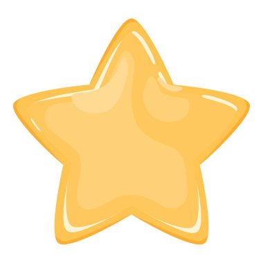 3d realistic cartoon vector gold star icon. Document symbol on white background