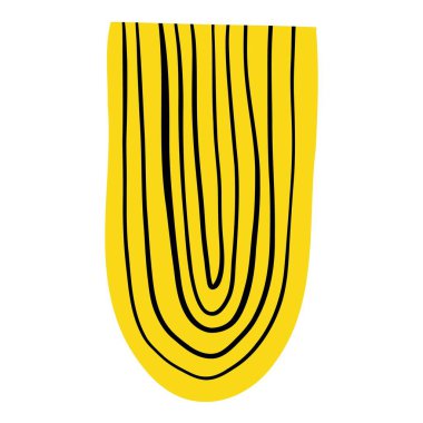 Soyut el çizimi şekli. Çocuksu karalama sanat öğesi, çocuklar için basit geometrik şekil minimalist dekorasyon. Vektör izole edilmiş şekil çizimi izole edilmiş illüstrasyon.