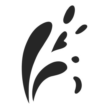 Siyah su sıçraması. Dövme tasarımı için soyut ıslak sıçrama damlası, nehir dalgalanması lekesi basit deniz çevresi karalaması. Vektör izole edildi. Farklı çamur ya da mürekkep şekilleri