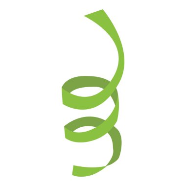 Konfeti kurdelesi. Çizgi film renkli dekorasyon unsuru, parıltılı parlak süslemeler, parti kutlaması unsuru. Karikatür karnaval illüstrasyonunun vektör izole koleksiyonu.