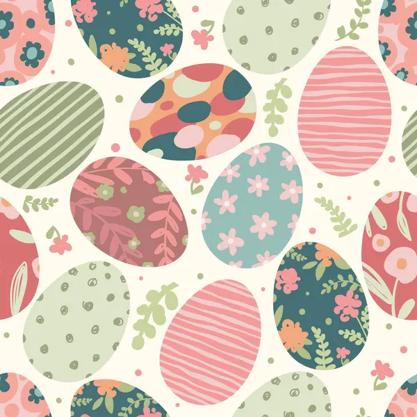 Mutlu Paskalya Yumurtaları Şablonu. Modern geometrik soyut tarz. Paskalya illüstrasyonu vektörü. Paskalya yumurtaları, dal. Poster, kapak ya da kartpostal için mükemmel..