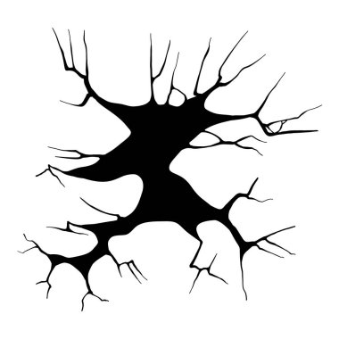 Kuru çatlak. Yer çatlağı, çatlak yengeç ve hasarlı duvar dokusu. Jeolojik hasar dünya yüzeyi, toprak çatlağı dokusu ya da deprem duvar kağıdı. Beyaz arkaplanda izole vektör işareti