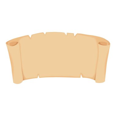 Karikatür antik parşömen parşömeni ve eski kağıt müsveddesi. Fantezi hazine haritası, diploma ve mektup. Tarihsel klasik parşömen taşıyıcısı. Dini yazıtlar için papirüs, beyaz sertifika için yaş