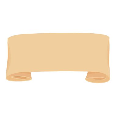 Karikatür antik parşömen parşömeni ve eski kağıt müsveddesi. Fantezi hazine haritası, diploma ve mektup. Tarihsel klasik parşömen taşıyıcısı. Dini yazıtlar için papirüs, beyaz sertifika için yaş