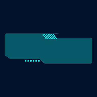 Fütürist dijital arayüz. Soyut teknoloji UI ögesi, modern bilim kurgu teknolojisi geometrik gösterge paneli şekil ve çerçeve, fütüristik HUD tekno panel düzeni, karanlık arkaplan üzerinde sanal bilgi görüntüleme arayüzü şablonu
