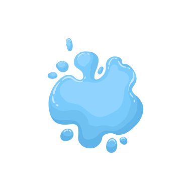 Çizgi film yapışkan sümüğü. Yapışkan sıvı sümük sıçraması, sümük sıçraması. Beyaz arkaplanda jöle damlayan düz nokta vektör resimleme simgesi