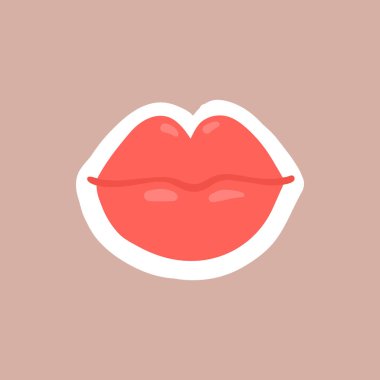 Kırmızı seksi dudaklı günlük çıkartması. Ajanda günlüğü için kelimeler, karakterler ve alıntılar. Kızlar, yiyecekler ve kedilerin olduğu modaya uygun defter dekorasyonu. Günlük hatırlatma vektörü kahve fincanı, aşk mektubu, gökkuşağı ve ışık olarak ayarlandı