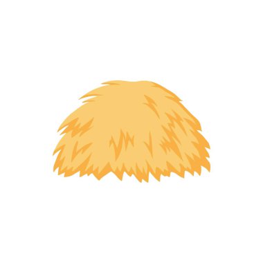 Karikatür tarımsal saçmalıklar. Samanlık, kırsal saman yığını, sarılmış saman ve saman, kurutulmuş çiftlik saman yığınları düz vektör illüstrasyon simgesi beyaz arka planda