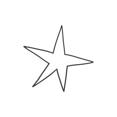 Şenlikli yıldız partisi karalaması. Doğum günü süslemesi, hediye kutusu, pasta, eskiz tarzında parti şapkaları. El çizimi vektör çizimi beyaz arkaplanda izole edildi