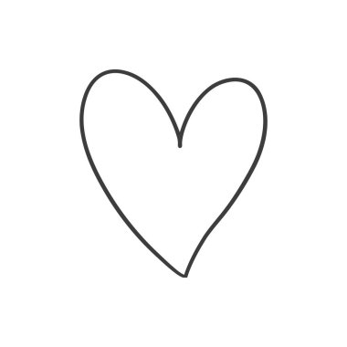 Kalp partisi karalamayı severim. Doğum günü süslemesi, hediye kutusu, pasta, eskiz tarzında parti şapkaları. El çizimi vektör çizimi beyaz arkaplanda izole edildi