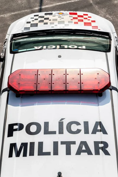 ブラジルのサンパウロ 2021年10月30日 サンパウロのダウンタウンのルーズベルト広場に基地に停車する軍用警察車両のトップビュー — ストック写真