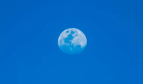 White Full Moon Evening Blue Sky Brazil — Stock Photo, Image