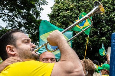 Brezilya. Kasım 02, 2022. Başkan Bolsonaro 'nun destekçileri Marilia, SP' deki Savaş Çekimleri Kışlası önünde bir gösteri yaptılar. Lula 'nın demokratik seçimlerine karşı federal müdahale talep ediyorum.