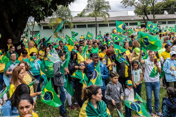 Brazil Nov 2022 Supporters President Bolsonaro Perform Act Front Barracks — 스톡 사진
