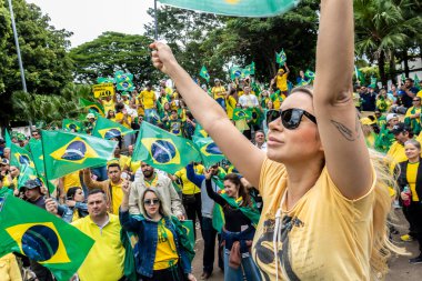 Brezilya. Kasım 02, 2022. Başkan Bolsonaro 'nun destekçileri Marilia, SP' deki Savaş Çekimleri Kışlası önünde bir gösteri yaptılar. Lula 'nın demokratik seçimlerine karşı federal müdahale talep ediyorum.
