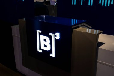 Sao Paulo, Brezilya, 11-21-2022: MUB3 odalarının manzarası, Bolsa do Brasil Müzesi, ülkedeki Borsa 'nın B3 binasındaki hikayesini anlatan bir yer, BOVESPA' nın eski karargahı.