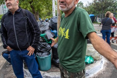 Sao Paulo, Brazil, January 09, 2023. Bolsonaristas demonstrations dismantle the tents after the court order of the Federal Supreme Court Minister Alexandre de Moraes, after 71 days camped in Sao Paulo