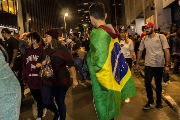 Sao Paulo Brazil January 2023 Demonstrators Perform Act Favor Democracy — Foto de Stock