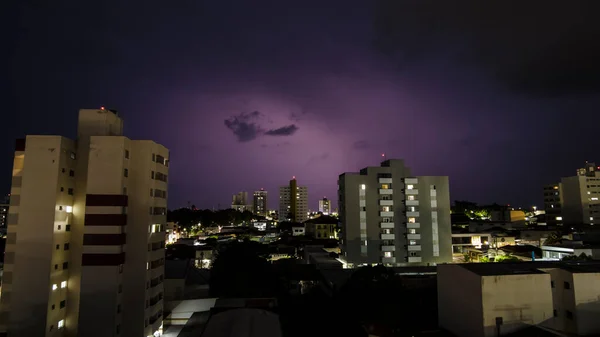 Marilia Sao Paulo Brazílie 2022 Dešťové Mraky Zatížené Blesky Blesky — Stock fotografie