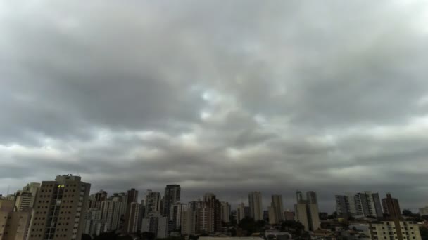 Time Lapse Storm Clouds Buildings Skyline Sao Paulo City — Vídeo de Stock