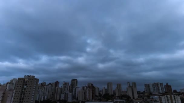 Time Lapse Storm Clouds Buildings Skyline Sao Paulo City — Vídeo de stock
