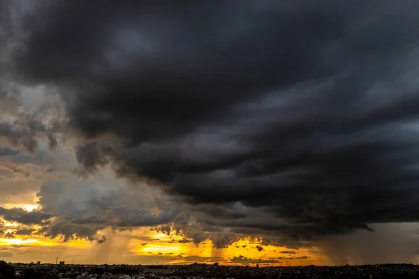 Dark Clouds Rainy City Brazil Sunset — Stock Fotó