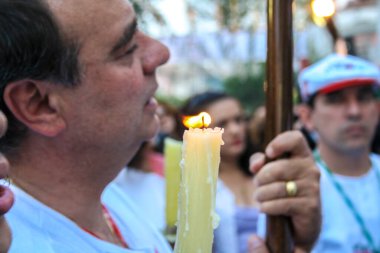 Sao Paulo, Brezilya, 19 Ağustos 2007. Sao Paulo civarındaki Bixiga 'daki Achiropita Hanımefendimize adanmış geleneksel ziyafet alayı. Brezilya