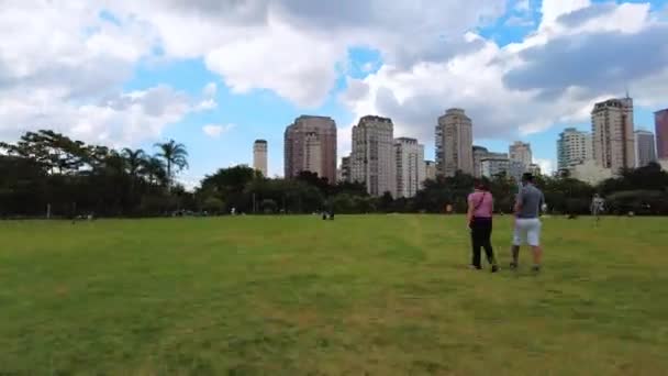 Sao Paulo Brasil Noviembre 2021 Hiperlapso Personas Disfrutan Por Tiempo — Vídeos de Stock