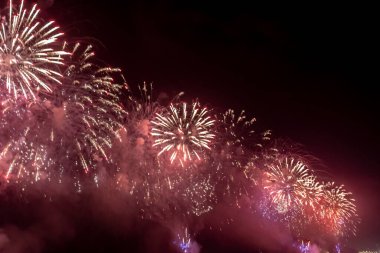 The firework isolated display for celebration happy new year and merry christmas on black isolated background in Brazil