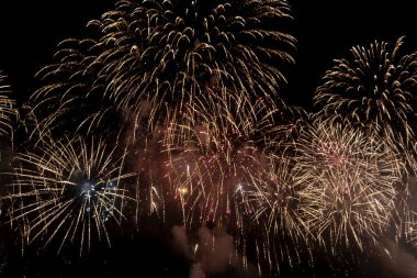The firework isolated display for celebration happy new year and merry christmas on black isolated background in Brazil