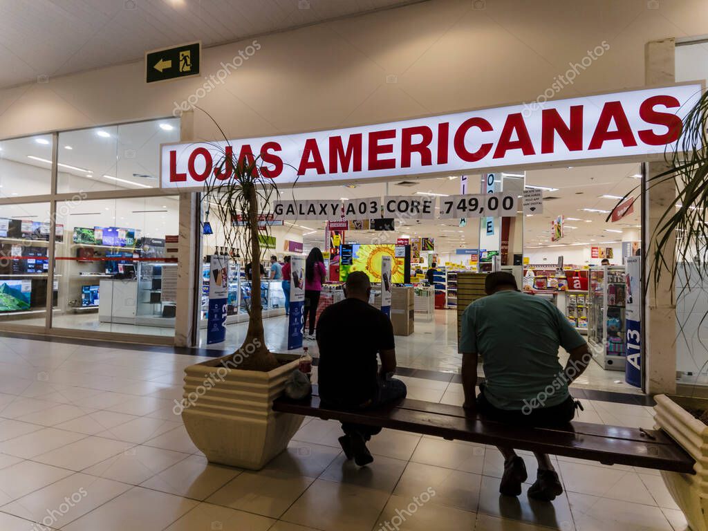 Sao Paulo, Brazil, February 18, 2023. Entrance of Lojas Americanas, the