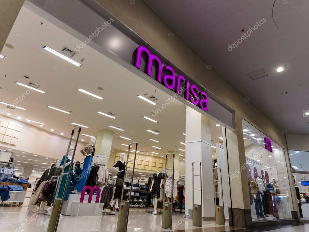 Sao Paulo, Brazil, February 18, 2023. Entrance of Marisa store, the