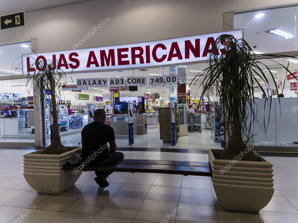 Sao Paulo, Brazil, February 18, 2023. Entrance of Lojas Americanas, the