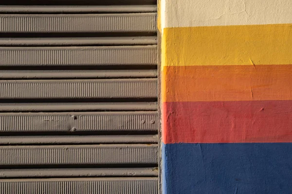 Texture Motif Porte Fer Magasin Fermé Mur Rugueux Brésil — Photo