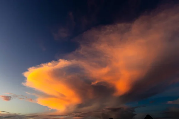 Sunset in the sky with clouds,  Awesome epic landscape. Amazing vibrant colors im Brazil