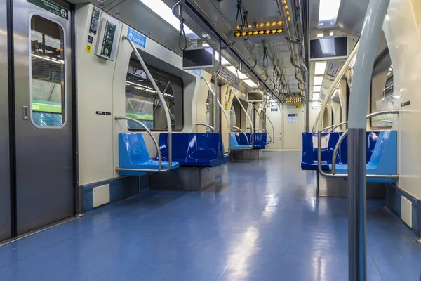 São Paulo Brasil Maio 2023 Passageiros Dentro Carruagem Trem Metrô — Fotografia de Stock