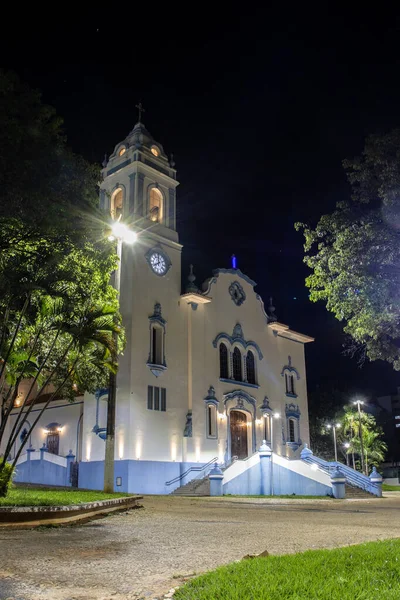 Vista Nocturna Fachada Catedral Sao Bento Centro Ciudad Marilia Este —  Fotos de Stock