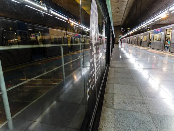 Sao Paulo Brazil May 2023 Platform Sumare Station Green Subway — Stock Photo, Image