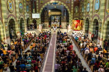 Vera Cruz, Sao Paulo, Brezilya, 08 Haziran 2023. Corpus Christi gününde Sagrado Coracao de Jesus kilisesinde Vera Cruz belediyesinde