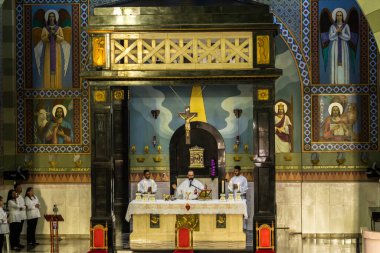 Vera Cruz, Sao Paulo, Brezilya, 08 Haziran 2023. Corpus Christi gününde Sagrado Coracao de Jesus kilisesinde Vera Cruz belediyesinde