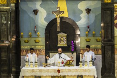 Vera Cruz, Sao Paulo, Brezilya, 08 Haziran 2023. Corpus Christi gününde Sagrado Coracao de Jesus kilisesinde Vera Cruz belediyesinde