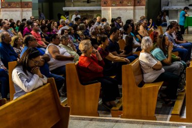 Vera Cruz, Sao Paulo, Brezilya, 08 Haziran 2023. Corpus Christi gününde Sagrado Coracao de Jesus kilisesinde Vera Cruz belediyesinde
