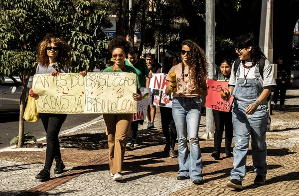 Marilia Brazil June 2023 Indigenous Peoples Members Social Movements Staged — Stock Photo, Image