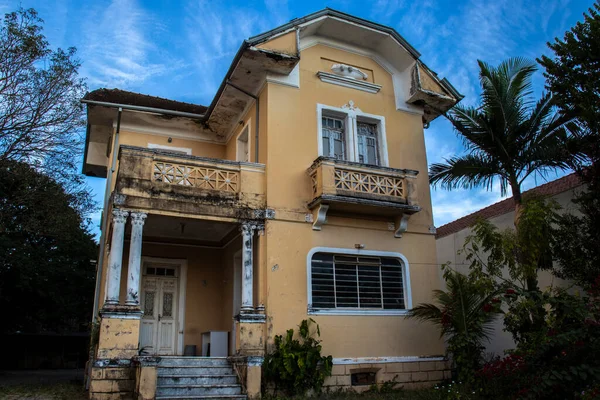 Fachada Casa Residencial Antigua Abandonada Ciudad Brasil — Foto de Stock