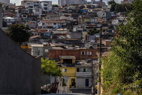 Sao Paulo Brazil July 2023 View Urbanized Slum Outskirts City — Stock Photo, Image