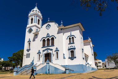 Marilia, Sao Paulo, Brezilya, 10 Eylül 2023. Sao Bento Katedrali 'nin ön cephesi, Marilia' nın merkezinde, Sao Paulo eyaletinin batısında..