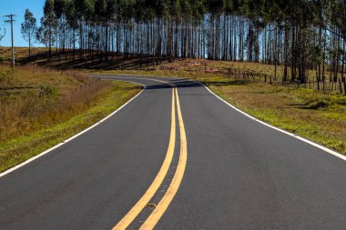 Brezilya 'nın kırsal kesiminde boş asfalt yol